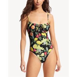 NEW SEAFOLLY underwire one piece in lemoncello yellow